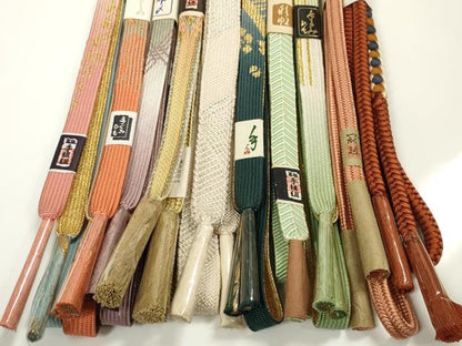 平和屋着物●和装小物　帯締め10本セット　手組紐　高麗組　笹浪組　冠組　金銀糸　逸品　未使用　DABC1036zzz
