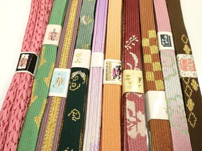 平和屋着物●和装小物　帯締め10本セット　手組紐　高麗組　金糸　逸品　未使用　DABC1037zzz