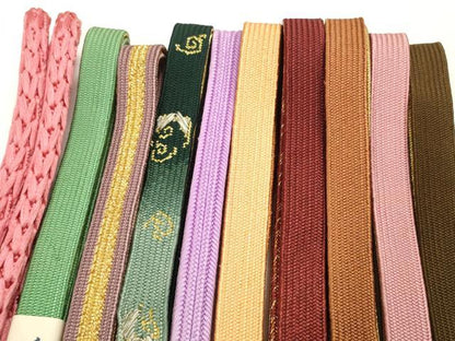 平和屋着物●和装小物　帯締め10本セット　手組紐　高麗組　金糸　逸品　未使用　DABC1037zzz