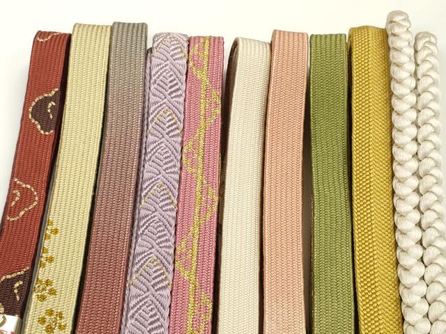 平和屋着物●和装小物　帯締め10本セット　手組紐　組紐　高麗組　金糸　逸品　未使用　DABC1038zzz