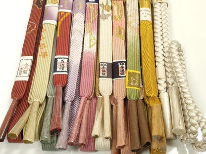 平和屋着物●和装小物　帯締め10本セット　手組紐　組紐　高麗組　金糸　逸品　未使用　DABC1038zzz