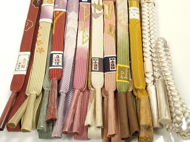 平和屋着物●和装小物　帯締め10本セット　手組紐　組紐　高麗組　金糸　逸品　未使用　DABC1038zzz