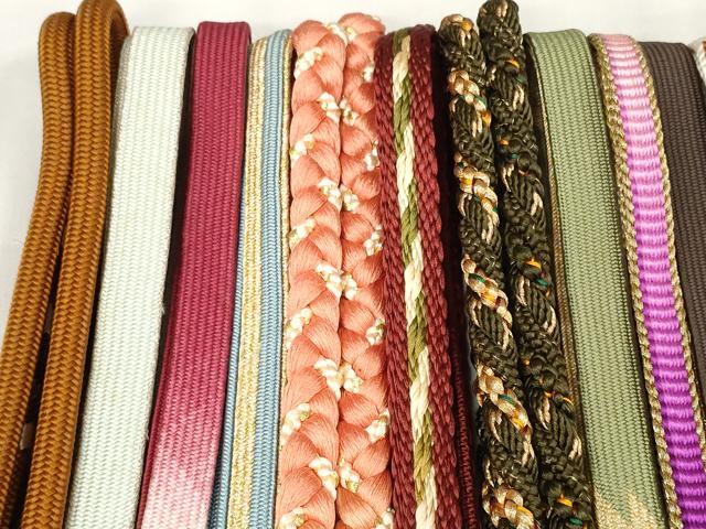 平和屋着物●和装小物　帯締め20本セット　手組紐　高麗組　笹浪組　金糸　逸品　DABC1048zzz