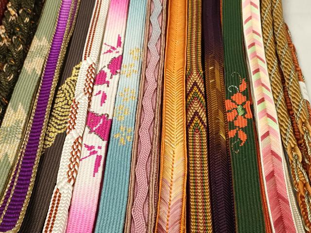 平和屋着物●和装小物　帯締め20本セット　手組紐　高麗組　笹浪組　金糸　逸品　DABC1048zzz