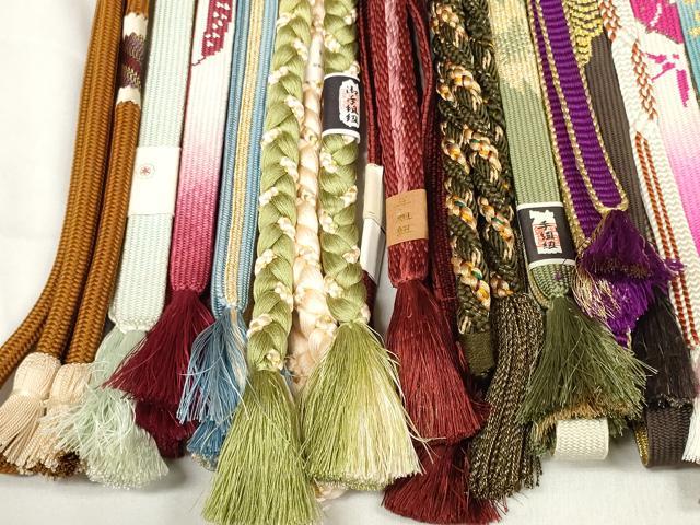 平和屋着物●和装小物　帯締め20本セット　手組紐　高麗組　笹浪組　金糸　逸品　DABC1048zzz