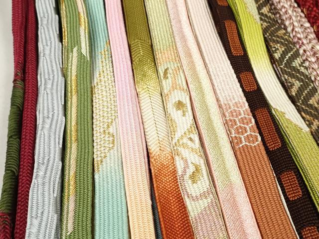 平和屋着物●和装小物　帯締め20本セット　高麗組　笹浪組　変わり貝ノ口組　金糸　逸品　DABC1050zzz