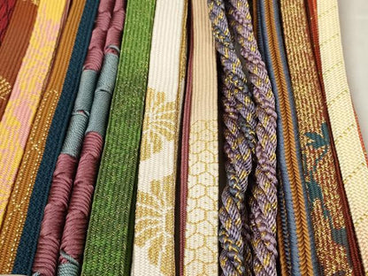 平和屋着物●和装小物　帯締め20本セット　手組紐　高麗組　冠組　鴨川組　金糸　逸品　DABC1051zzz