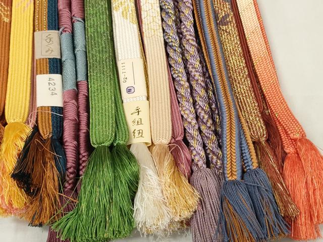 平和屋着物●和装小物　帯締め20本セット　手組紐　高麗組　冠組　鴨川組　金糸　逸品　DABC1051zzz