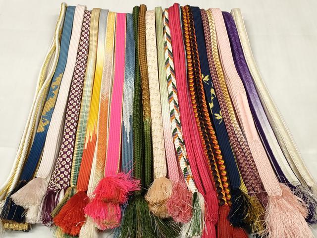 平和屋着物●和装小物　帯締め20本セット　高麗組　笹浪組　奈良組　金糸　逸品　DABC1053zzz