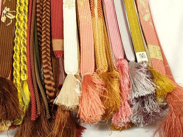 平和屋着物●和装小物　帯締め20本セット　高麗組　金銀糸　逸品　DABC1054zzz