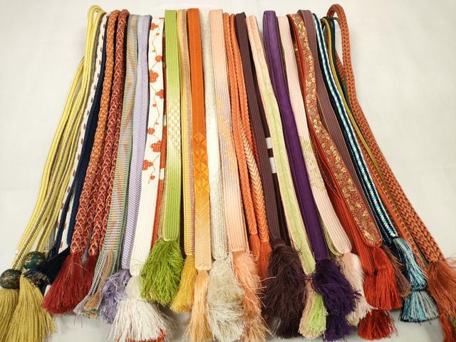 平和屋着物●和装小物 帯締め20本セット 高麗組 笹浪組 たこ足房 飾り玉 金糸 逸品 DABC1057zzz