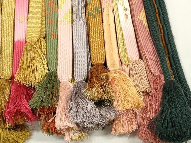 平和屋着物●和装小物 帯締め20本セット 高麗組 笹浪組 亀甲柄 金糸 逸品 DABC1058zzz