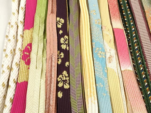 平和屋着物●和装小物　帯締め20本セット　高麗組　観世組　冠組　たこ足房　金糸　逸品　DABC1062zzz