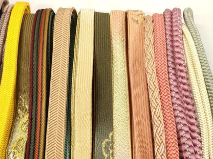 平和屋着物●和装小物　帯締め20本セット　高麗組　笹浪組　冠組　金銀糸　逸品　DABC1064zzz