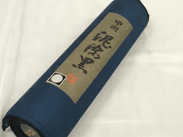 平和屋着物＊夏物 黒紋付 黒反物 着尺 絽 甲州泥染黒 逸品 未使用 DABC1069zzz