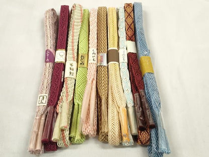 平和屋着物＊夏物　和装小物　帯締め10本セット　手組紐　組紐　金糸　逸品　未使用　DABC1073zzz