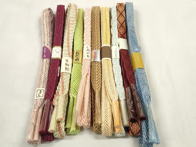 平和屋着物＊夏物　和装小物　帯締め10本セット　手組紐　組紐　金糸　逸品　未使用　DABC1073zzz