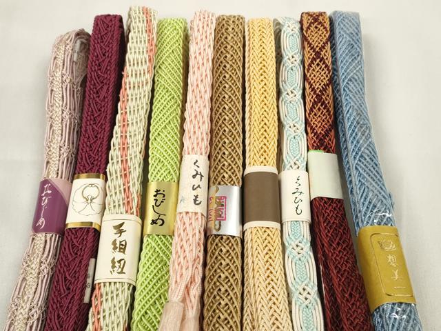 平和屋着物＊夏物　和装小物　帯締め10本セット　手組紐　組紐　金糸　逸品　未使用　DABC1073zzz