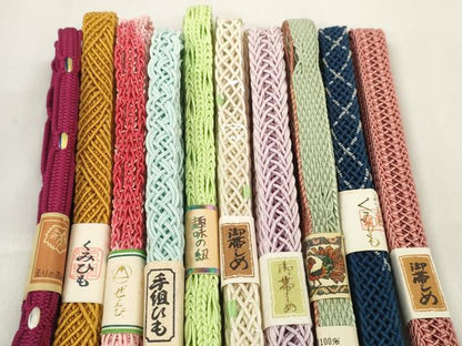 平和屋着物＊夏物　和装小物　帯締め10本セット　手組紐　組紐　逸品　未使用　DABC1074zzz