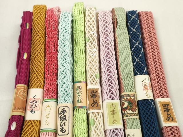 平和屋着物＊夏物　和装小物　帯締め10本セット　手組紐　組紐　逸品　未使用　DABC1074zzz