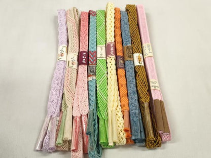 平和屋着物＊夏物　和装小物　帯締め10本セット　組紐　銀座三河屋　さが美扱い　逸品　未使用　DABC1075zzz