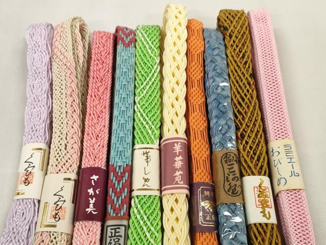 平和屋着物＊夏物　和装小物　帯締め10本セット　組紐　銀座三河屋　さが美扱い　逸品　未使用　DABC1075zzz