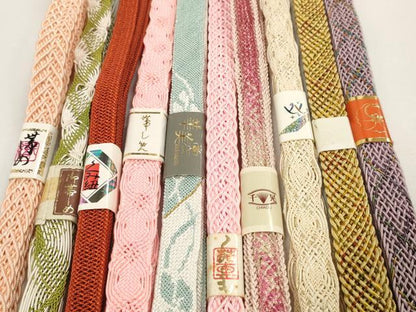 平和屋着物＊夏物　和装小物　帯締め10本セット　手組紐　金糸　逸品　未使用　DABC1076zzz