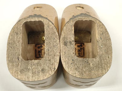 平和屋着物[]子供　女の子　ぽっくり下駄　畳表　御所車松文　金蒔絵　19.5cm　逸品　DABC1077zzz