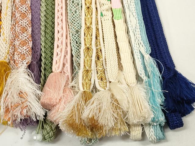 平和屋着物＊夏物　和装小物　帯締め20本セット　レース織　飾り付き　金糸　逸品　DABC1099zzz