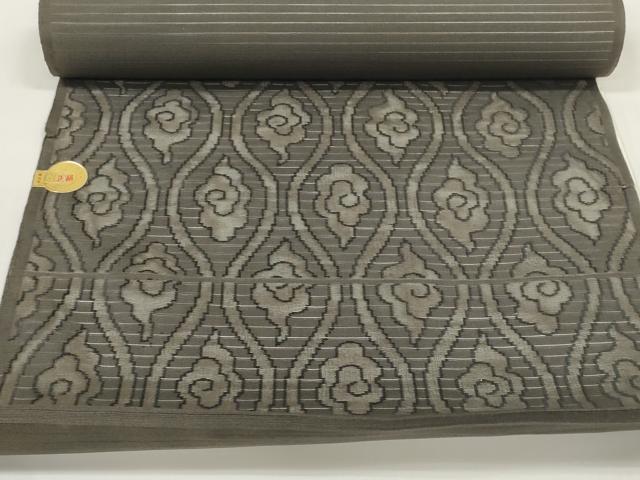 平和屋着物＊夏物　西陣　名古屋帯　帯反物　黒共帯　立涌雲文　証紙付き　逸品　未使用　DABC1150zzz