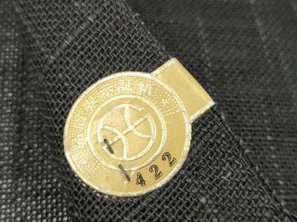 平和屋着物＊夏物 西陣 名古屋帯 帯反物 桔梗 黒地 証紙付き 麻絹 逸品 未使用 DABC1151zzz