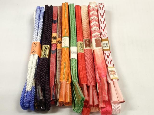 平和屋着物●和装小物 帯締め10本セット 五嶋紐 秀作組紐 組紐 金糸 逸品 未使用 DABC1187zzz