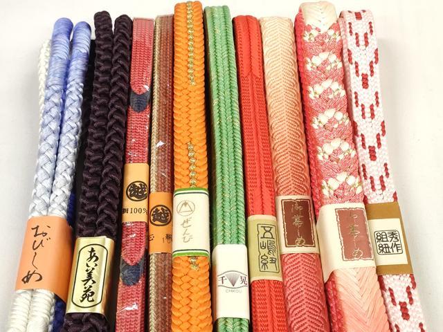 平和屋着物●和装小物 帯締め10本セット 五嶋紐 秀作組紐 組紐 金糸 逸品 未使用 DABC1187zzz