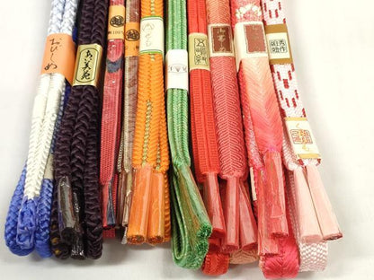 平和屋着物●和装小物 帯締め10本セット 五嶋紐 秀作組紐 組紐 金糸 逸品 未使用 DABC1187zzz