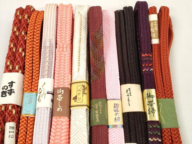 平和屋着物●和装小物 帯締め10本セット 組紐 鎌倉組 金糸 伊賀前沢工房 逸品 未使用 DABC1189zzz