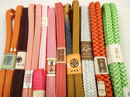 平和屋着物●和装小物 帯締め10本セット 組紐 草木染 銀座くのや 松坂屋扱い 長尺あり 逸品 未使用 DABC1192zzz