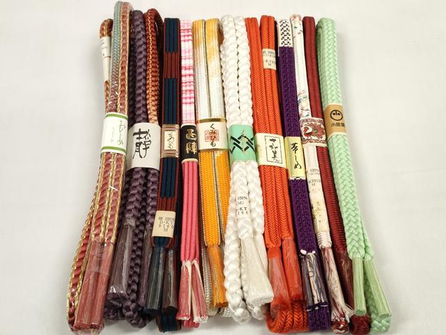 平和屋着物●和装小物 帯締め10本セット 西陣 組紐 冠組 金糸 小田急・さが美扱い 逸品 未使用 DABC1195zzz
