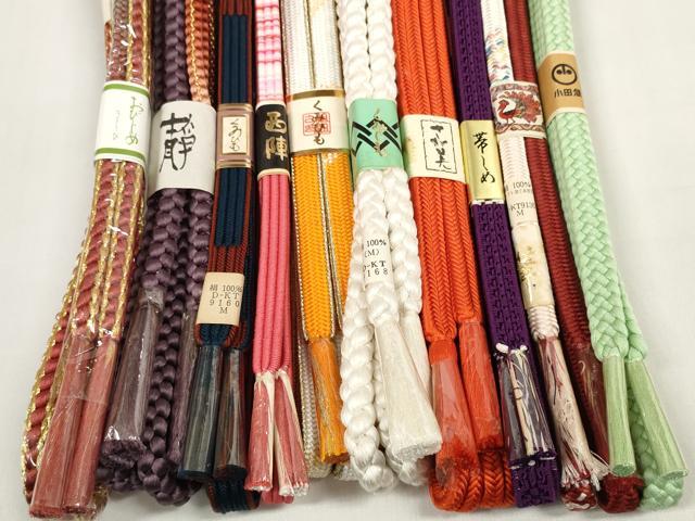 平和屋着物●和装小物 帯締め10本セット 西陣 組紐 冠組 金糸 小田急・さが美扱い 逸品 未使用 DABC1195zzz