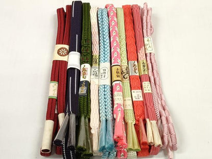 平和屋着物●和装小物 帯締め10本セット 組紐 冠組 金糸 逸品 未使用 DABC1199zzz