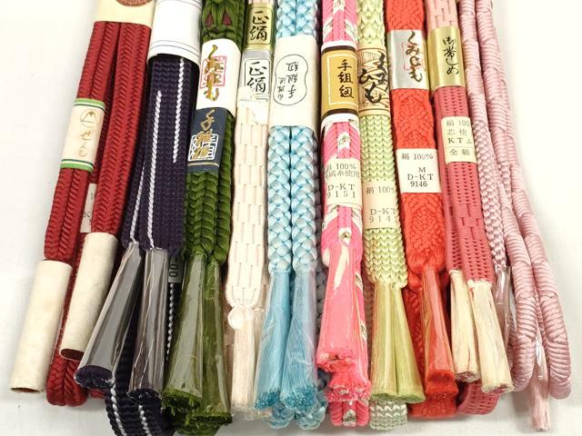 平和屋着物●和装小物 帯締め10本セット 組紐 冠組 金糸 逸品 未使用 DABC1199zzz