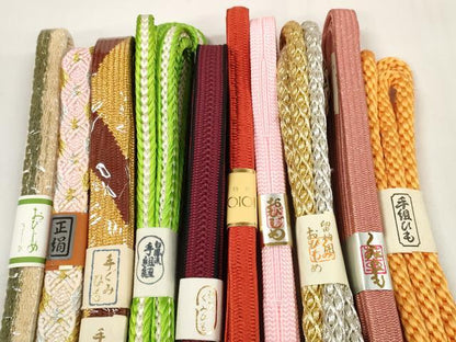 平和屋着物●和装小物 帯締め10本セット 礼装用 組紐 高麗組 角源氏組 金銀糸 逸品 未使用 DABC1201zzz