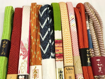 平和屋着物●和装小物 帯締め10本セット 組紐 草木染 笹浪組 奈良組 金糸 さが美扱い 逸品 未使用 DABC1203zzz
