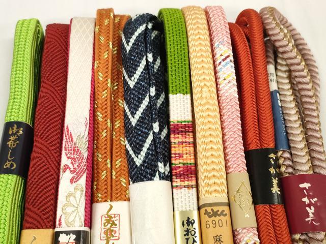 平和屋着物●和装小物 帯締め10本セット 組紐 草木染 笹浪組 奈良組 金糸 さが美扱い 逸品 未使用 DABC1203zzz