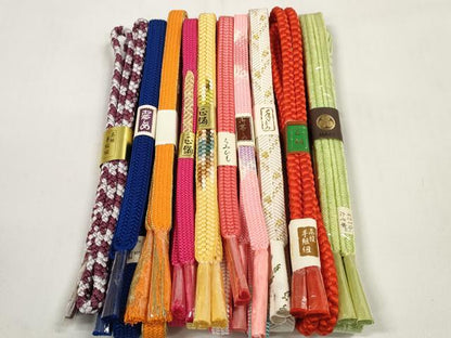 平和屋着物●和装小物 帯締め10本セット 手組紐 笹浪組 冠組 金糸 逸品 未使用 DABC1204zzz