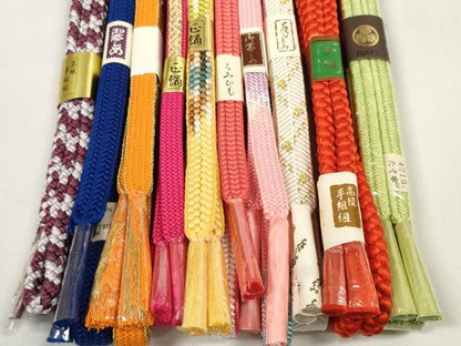 平和屋着物●和装小物 帯締め10本セット 手組紐 笹浪組 冠組 金糸 逸品 未使用 DABC1204zzz