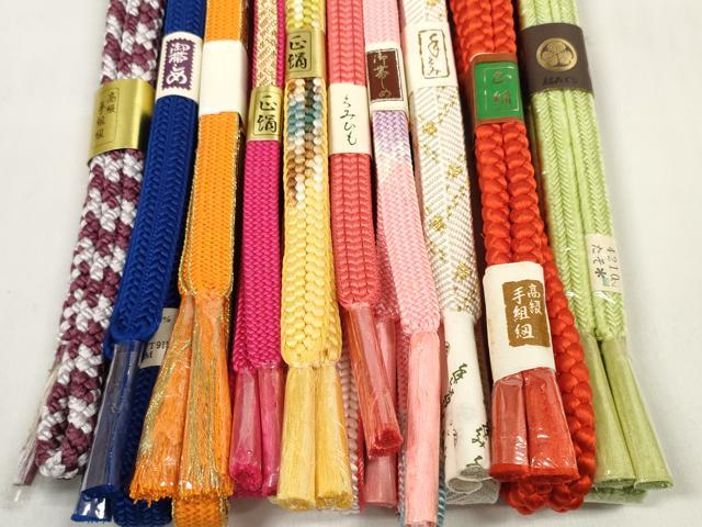 平和屋着物●和装小物 帯締め10本セット 手組紐 笹浪組 冠組 金糸 逸品 未使用 DABC1204zzz
