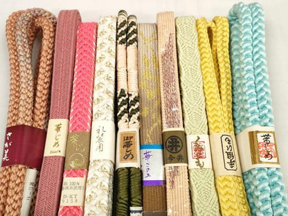 平和屋着物●和装小物 帯締め10本セット 礼装用 手組紐 高麗組 鴨川組 金糸 さが美扱い 逸品 未使用 DABC1206zzz