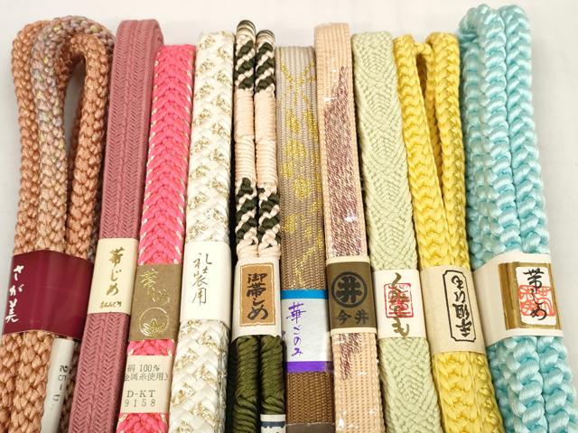 平和屋着物●和装小物 帯締め10本セット 礼装用 手組紐 高麗組 鴨川組 金糸 さが美扱い 逸品 未使用 DABC1206zzz