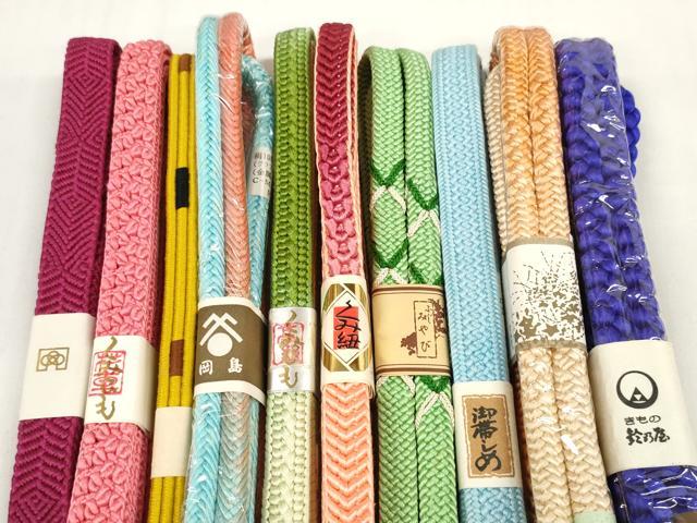 平和屋着物●和装小物 帯締め10本セット 組紐 奈良組 金糸 鈴乃屋扱い 逸品 未使用 DABC1207zzz