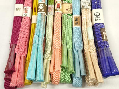 平和屋着物●和装小物 帯締め10本セット 組紐 奈良組 金糸 鈴乃屋扱い 逸品 未使用 DABC1207zzz